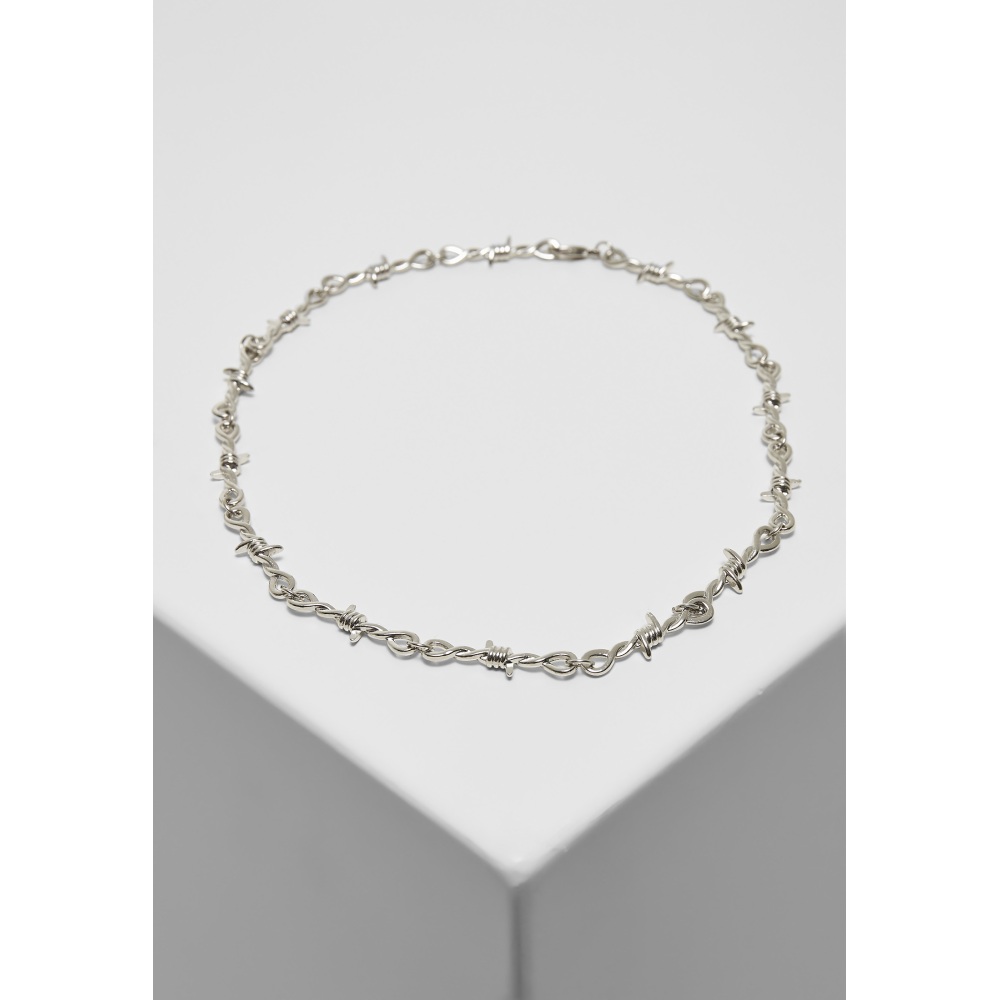 Urban Classics - Barbed Wire Necklace - Silver coloured